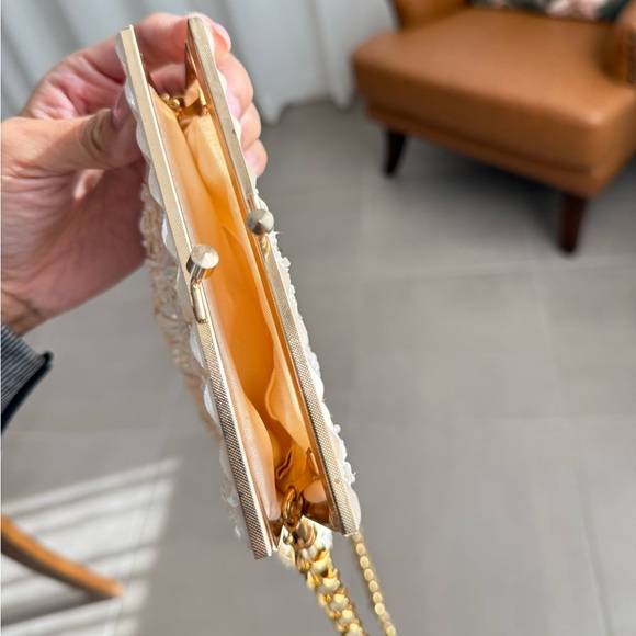 Vintage Rimco of California beaded wallet/purse champagne gold straps EVC - Picture 13 of 13